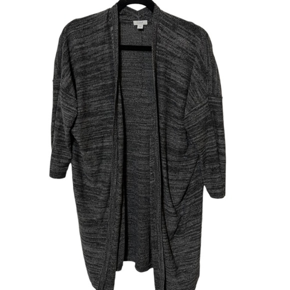 J.Jill Gray MIDI Cardigan Sweater Cotton Linen Blend Size Small